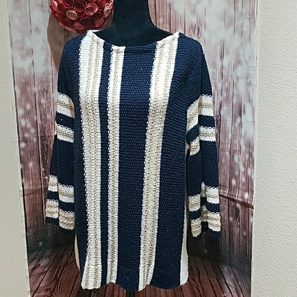Chico's Sweaters - Chico's Striped Embellished sweater